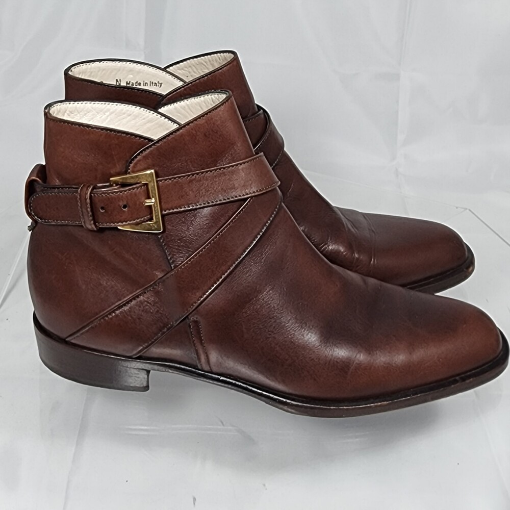 Bally Bickford Women 8 N/Narrow Leather Boots Buckle Strap Ankle Boots/Booties